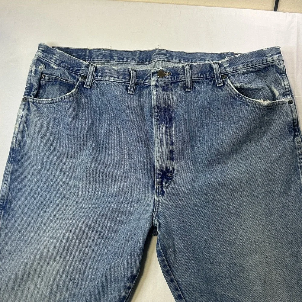 Wrangler‎ Loose Fit Jeans Mens 46x30 Light Wash Distressed Y2K Skater